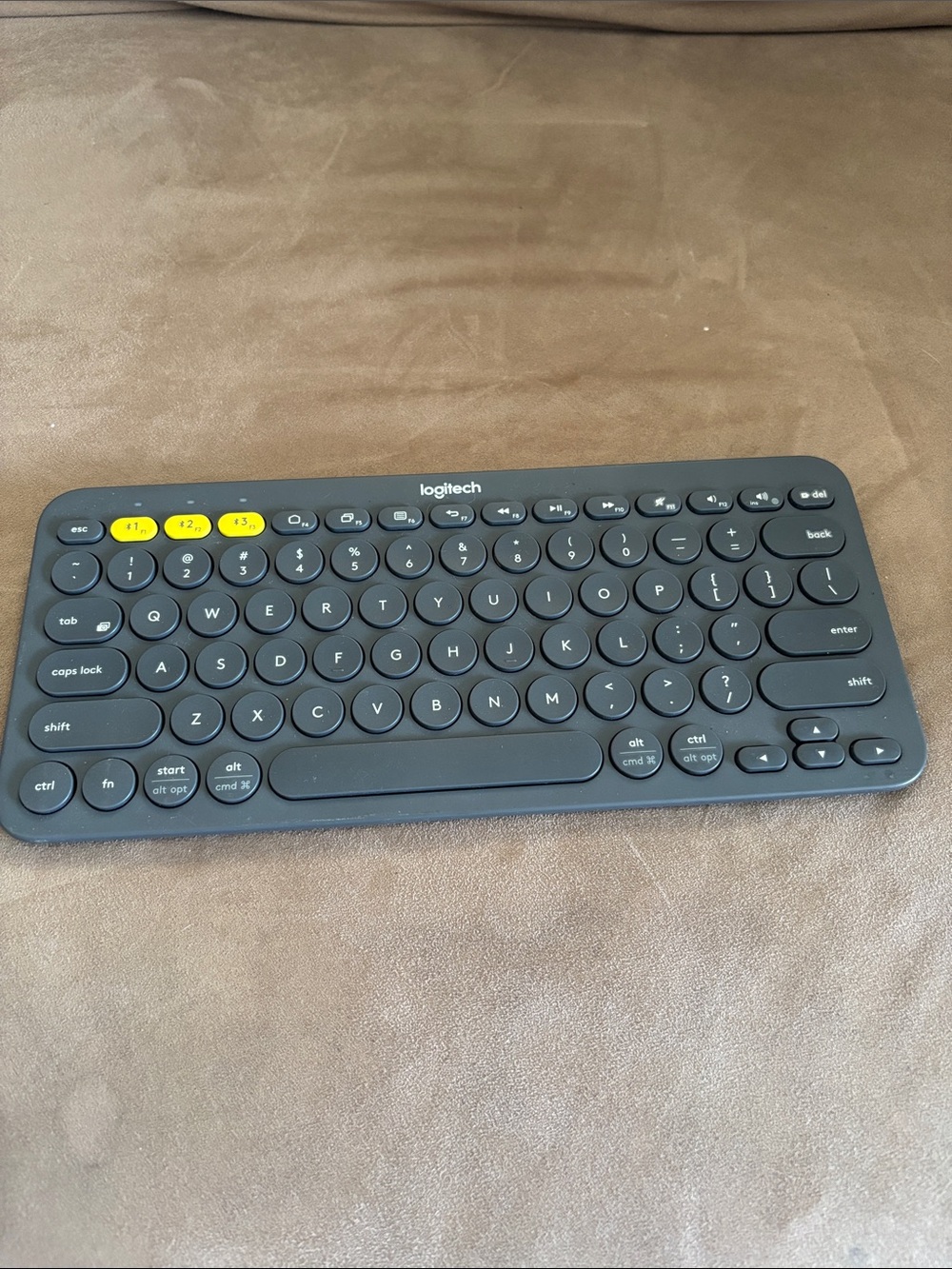 Logitech Wireless Bluetooth Keyboard - Dark Gray with Yellow Keys